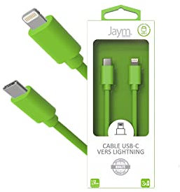 JAYM Cable USB-C a Lightning 3A, 1,5 metros, colección POP - Verde