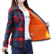 Minetom Kariert Hemd Damen Samt Warm Plaid Herbst Winter Langarm Jacke Gefüttert Plüsch Blusenshirt Hemdbluse Knöpfen Blusen Oberteil Stil T Rot 36