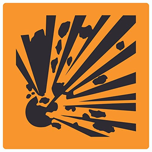 Aufkleber Quadrat Gefahrensymbol Explosionsgefahr Symbol 30x30mm