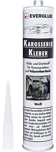 Everglue 1K PU Karosseriekleber flexibel silikonfrei weiß Kartusche Montagekleber zum Kleben und Abdichten am KFZ, Wohnmobil & im Fahrzeugbau, ohne Silikon, UV-beständig, bleibt dauerelastisch
