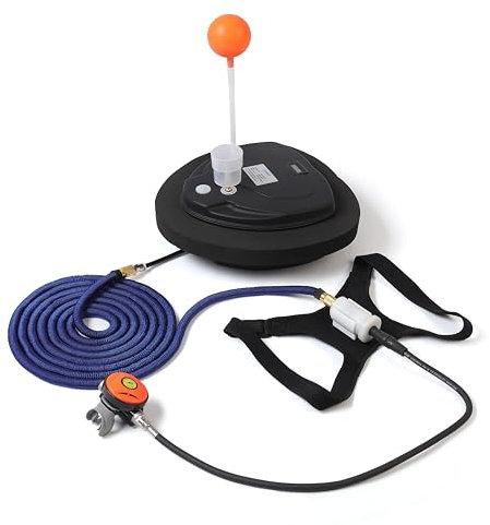 TUXING Ventilador de Buceo, Tanque de Buceo Recargable portátil a Prueba de Agua de 3.5 Horas, Buceo sin Tanques, Manguera de 45 pies y regulador de respiración de Buceo,Negro