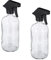 4 Pulverizadores Agua Cristal, 500 ml, Boquilla Niebla y Chorro, Cuidado Pelo, Rellenables, Atomizador, Transparente