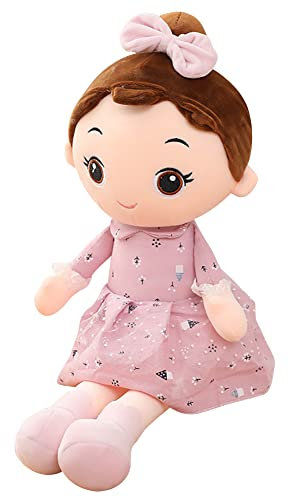 Surakey Weiche Stoffpuppe, 45CM Plüsch Babypuppen Kuschelpuppe Püppchen,Schlafend, Schöne Puppe Stoffpuppe Plüsch Stofftier Spielzeug Cartoon Deko Toy Geschenk für Kinder Baby Mädchen, Lila