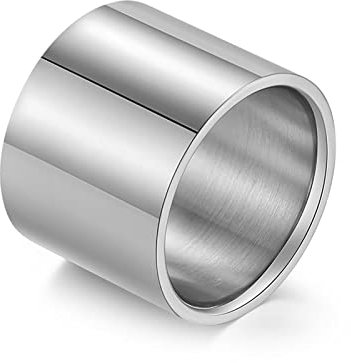 Männer Ring Edelstahl, Ringe für Männer 54 (17.2) Ringe Männer Silber Glänzender Langer Lauf Schmuck Ring