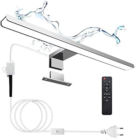KYOTECH Lampe pour Miroir LED Salle de Bains avec Interrupteur 12W 40cm 800LM IP44 Dimmable 3000-6500K Slim Bain Miroir Lampe Lumière Miroir Salle de Bain Moderne avec télécommande