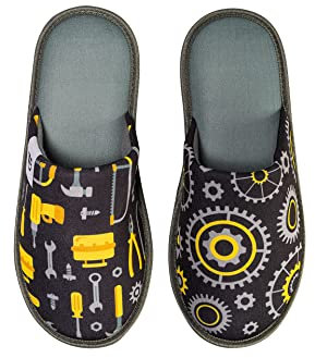 Dedoles Pantofole Donna Uomo & Bambini Ciabatte Memory Foam con tanti Design Unicorno Gatti Caffè Musica Regalo, Colore: Meccanico, 44-45 EU