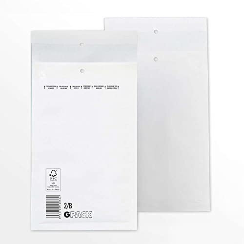 200 x Luftpolster Versandtaschen B/2 (135 x 225 mm) DIN A6+ / C6+ - Weiss selbstklebend weiß Luftpolsterversandtaschen Luftpolstertaschen Umschläge Polsterumschlag Taschen Luftpolsterumschläge