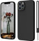 ElestBela iPhone 11 Pro Max Hülle Silikon, Hanyhülle iPhone 11 Pro Max Ultra Dünn Slim mit Microfiber, Kratzfeste Rundumschutz Case Schutzhülle Hülle für iPhone 11 Pro Max 6.5'' Schwarz
