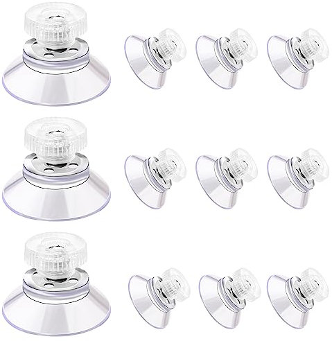 Mozeat Lens Paquete de 12 ventosas con tornillo, almohadillas de succión de PVC transparente de 25 mm, soporte de succión de vidrio adhesivo extra fuerte
