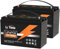 LiTime Batterie LiFePO4 12V 100Ah (2 pack), Batterie Lithium avec 100A BMS, 4000-15000 Cycles, Parfait pour Camping-Car, Système Solaire, Bateaux, Hors-Réseau