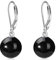 VONALA Perle Ohrringe Sterling Silber, Hängend Ohrringe Schmuck Geschenke für Damen und Mädchen (Schwarzer Onyx)