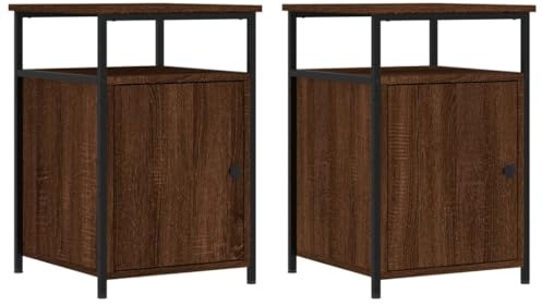 vidaXL Bedside Cabinets 2 pcs Brown Oak 40x42x60 cm Engineered Wood