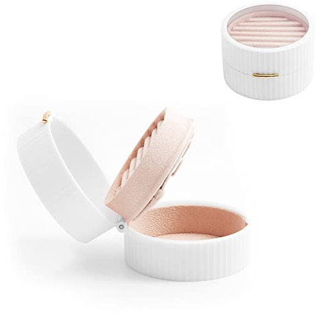 JOEBO Tragbare Schmuck-Aufbewahrungsbox, doppelstöckiger HIPS- und Biber-Reise-Schmuck-Organizer, for Ringe, Halsketten, Ohrringe, Armbänder, Uhren/82