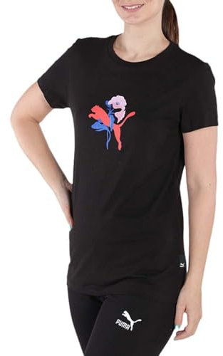 PUMA Damen Graphic T-Shirt, Schwarz Ss24, Klein