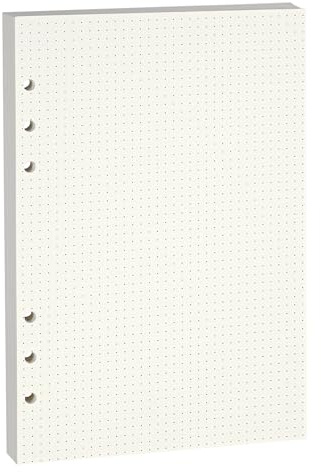 Lidwot A5 Punktraster Nachfüllpapier, 100 g/m² dicke beige Blätter ohne Durchschlag (80er-Pack), vorgestanzt – Passt für A5 6-Ring-Ordner für Büro, Schule & Lehrer, doppelseitig ohne Durchschlag