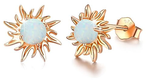 Sonne Ohrringe,925 Sterling Silber Sonne Ohrstecker Hypoallergene Sonne Ohrringe Vergoldete Sonnen Ohrringe Geschenke für Damen Mädchen Kinder