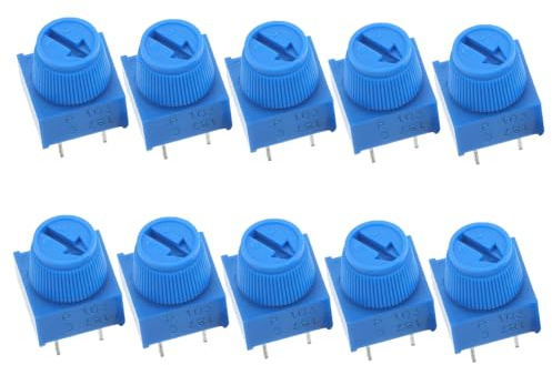 DOITOOL 20pcs High Precision Adjustable Resistor through Trimmer Potentiometer Pin Resistor for Breadboard Electronics Adjustable Trimmer