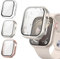 [3Piezas] Kamita Funda para Apple Watch SE/6/5/4 40mm con Protector de Pantalla Cristal Templado, PC Bumper Case Carcasa Protectora Integral para iWatch6 iWatch5 iWatch4 (Claro+Starlight+Oro Rosa)