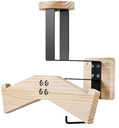 DMAIS Helme-Wandhalterung, Wandhalterung für Helme, All-in-1-Wandhalterung für Helme mit Aufhänger, schwebendes Wandregal aus Holz, Helmaufhänger für Baseball- und Football-Helme aus Holz