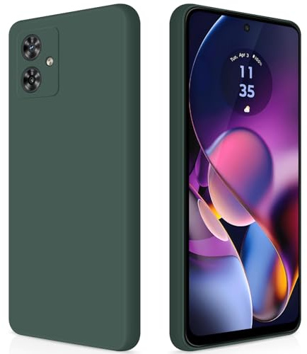 GiiYoon Hülle für Motorola Moto G54, grün | Silicone Case, Seidig Weiches Gefühl, Stoßschutz, Kratzfest, Mikrofaser-Innenfutter