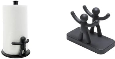Umbra Buddy Portarotolo da Tavolo, Nero, Nuovo, Taglia Unica & Buddy Portatovaglioli, Nero