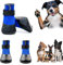 WAVATA Hundeschuhe Pfotenschutz, 4 StüCk Hundesocken Anti Rutsch, Hochelastisch Gestrickte Hundeschuhe Wasserdicht mit Verstellbarem Klettverschluss für HartholzböDen In InnenräUmen (S)