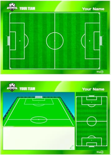 ETISPORT Fußball Taktiktafel für Trainer. Personalisiert mit Name, Logo oder Verein. Trocken abwischbar. 30,5 x 20,5 cm