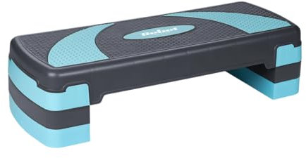 Rebel Step Für Aerobic und Training Fitness 3 Stufen Grau-Blau RBA-3225-BL