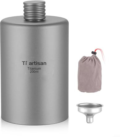 ZAMETTER Brocca da 200 ml in puro titanio per vino, da campeggio, all'aperto, per alcol, whisky, brocca resistente all'usura, per escursioni, viaggi con zaino in spalla