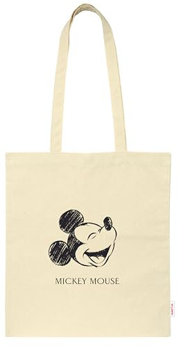 safta MICKEY MOUSE - Totentasche, Damentasche, bequem und vielseitig, Qualität und Widerstandsfähigkeit, 38 x 42 cm, Naturbeige, beige (Natural Beige), Estándar, Lässig