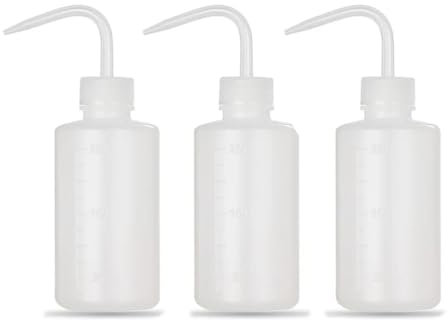 Anicy Lot de 3 flacons pissettes de 250 ml - Bouteilles de laboratoire avec pipette fine en plastique - Flacon doseur - Bouteille de lavage pour le nettoyage en laboratoire - Arrosage des plantes