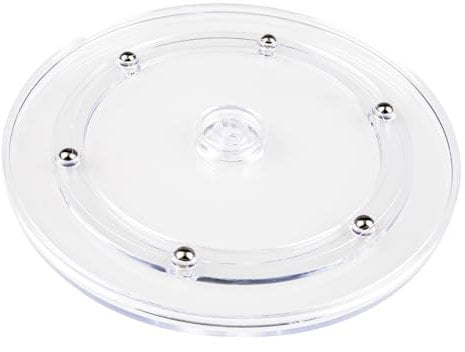 Yatinkim Acrylic Small Turntable 12.5 cm Round Clear Spinner Rotating Base Decorating Swivel Stand with Steel Ball Bearings for Corner Cabinets Cabinet Organizing Display
