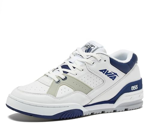 Avia 855 Basketball-Sneaker für Herren, Low-Top, Retro, Damen oder Herren, Sneakers für Straße oder Platz, Größen 37 bis 48, Blau und Weiß, Grün und Creme oder Grau und alle weißen Schuhe, Herren- und