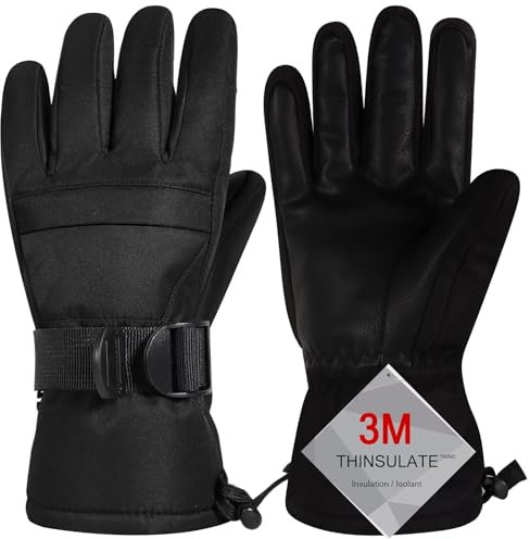 Pnosnesy Ski Gloves, Warmest Waterproof and Breathable Snow Gloves for Cold Weather, Fits Both Men & Women,for Parent Child Outdoor