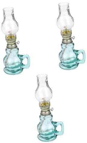Garneck 3st Retro-petroleumlampe Öl Brennende Lampen Petroleumlampen Alte Öllampen Antike Laterne Not-öllampen Öllampen Für Den Innenbereich Retro-öllampe Camping Öllampe Kerosinlampe Glas
