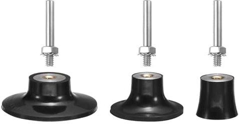 sourcing map 3-Pack 1 2 3 Disc Pad Holder Quick Change Discs 1/4 Shank Holder Mandrel for Die Grinder Sanding and Conditioning Discs, Black