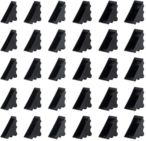 BENECREAT 60Pcs Kunststoff-Eckenschoner, 6 Größen Schwarzes Dreieck Eckstossdämpfer, Glas Glastisch Regal Ecke Wachen für Schutz der Möbel Kante