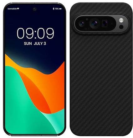 kalibri Cover compatibile con Google Pixel 9 Pro - Custodia in aramide Cover ultra resistente - Backcover protezione Case