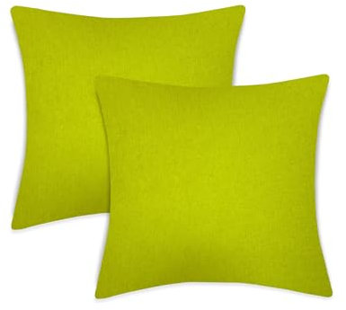 TIENDA EURASIA – Funda Cojin x | Pack 2 Fundas de Cojin | Color Liso | Fabricado en Loneta Resistente | Suave al Tacto | Cojines Decorativos | Cojines Sofa (Verde Pistacho, 45x45 cm)