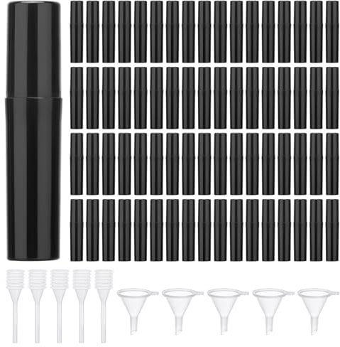 Hejo 100Pcs Mini Perfume Atomiser Refillable, 2ML Spray Atomizer Empty Bottles, Travel Perfume Bottle, Mini Perfume Refillable Bottles for Travel, Business Meetings, Entertainment (Black)
