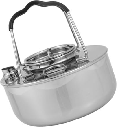 Tetera ligera de acero inoxidable para camping, senderismo, camping, tetera de agua para fogatas interiores y exteriores