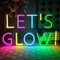 OYCGZV Let's Glow Neon Schild Lasst uns leuchten Led Neonschild Wand Party Neon Sign USB Led Schild für Geburtstag Schlafzimmer Spielzimmer Home Bar Shop Club Store Pub Dekoration