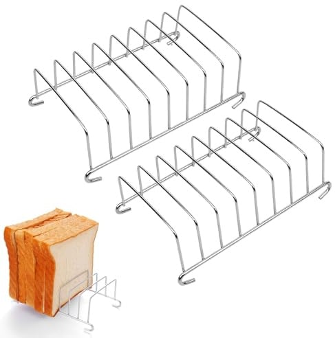Cisyia Toastständer Edelstahl Toast Rack, 2 Stück Toastständer für Heißluftfritteuse, Edelstahl ToaststäNde Scheibe Toast Rack 8-Scheiben Scheiben Toasthalte für Hause Restaurant Hochzeit
