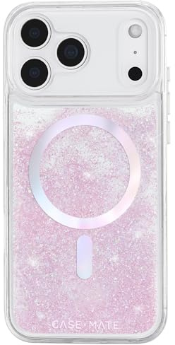 Case-Mate Soap Bubble iPhone 17 Pro Max Case [Compatible with MagSafe] - Liquid Glitter Phone Case with 12ft Drop Protection - Premium Magnetic Cover for iPhone 17 Pro Max - Iridescent Waterfall