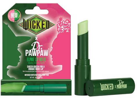 Dr.PAWPAW x WICKED Color Changing Lip Balm 3g, Sheer Green Pawpaw Balm with Magical Finish, Hydrating and Nourishing Vegan Lip Care