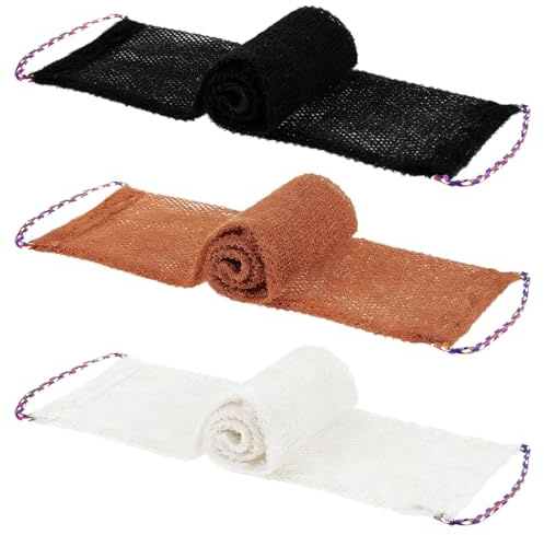 THQAE 3 Pcs djampe African Net Sponge, Nylon Djampé Filet De Douche Africain, Eponge Africaine Avec Corde à Main, Exfoliant Gratte Dos Douche, Doux et Rugueux Filet de Douche pour Hommes Femmes