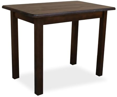Metdrew Holzküchentisch | Kiefernholz | Tisch für 4 Personen | Rechteckig | Wohnzimmertisch | Esstisch aus Holz | Tischplatte mit abgerundeten Kanten | Maße: 100x60 | Farbe: Braun (Walnuss)