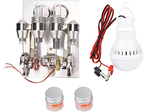 MINIATUR-HEISSLUFT-STROMGENERATOR PHYSIK-LEHRMODELL STIRLING-MOTOR LED-STIRLING-MOTOR BILDUNGSMODELL