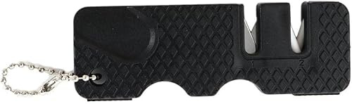 Black Pocket Knife Sharpener - Keychain Multi-Purpose Tool for Camping and Kitchen | Handheld Portable Sharpener for Hunting, Chef Knives,Outdoor Gear, Kitchen Gadgets