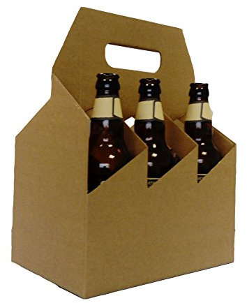 Boxes2Go Wine Carrier (16.5 x 25 x 32cm) - Brown Eco-Friendly Cardboard 6 Bottle Packaging, Gift Wine Box (Pack of 20) *Made in Britain*
